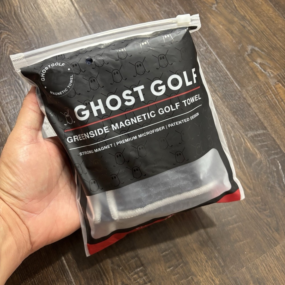 NEW Ghost Golf Magnetic Greenside Towel 18" x 18" - Black